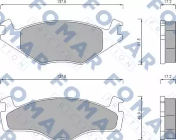 FOMAR FRICTION fo647481 -  Комплект тормозных колодок, дисковый тормоз